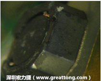 使用銀(Ag)鍍層的電源電感器(Power Inductors)，經(jīng)過推力測(cè)試后，零件端點(diǎn)上已經(jīng)看不到任何鍍層的痕跡了，所以其耐推力就比較小。