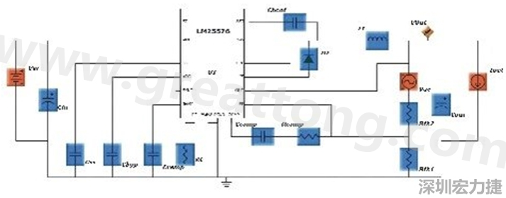 參考圖1的電流通路：把FET在導(dǎo)通狀態(tài)下流經(jīng)的通路標記為紅色；把FET在關(guān)斷狀態(tài)下的迴路標記為綠色。