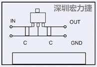 圖3：降壓電路的PCB設計示例。