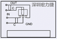 圖3：降壓電路的PCB設計示例。