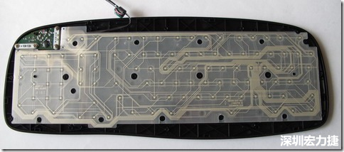 現(xiàn)在的電腦鍵盤拆開被蓋后就只看到一片約5mmx3mm的電路板及兩片取代原本電路板的PTF。