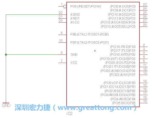 排針的用途是連接微控制器的輸出和輸入，它提供了一個(gè)平臺(tái)給焊線和針腳。