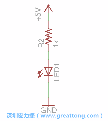 如圖所示放置一個(gè)開(kāi)關(guān)（switch）、10K電阻器（10k resistor）和0.1μF的電容（0.1μF capacitor），并把開(kāi)關(guān)的一端連到接地端上。