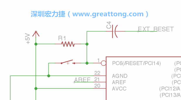 很多PCB設(shè)計(jì)者的設(shè)計(jì)不符合人體工學(xué)，他們使用很小的按鈕、不方便的元件配置和難以解讀的標(biāo)簽，千萬(wàn)不要變成這樣！這次我們的設(shè)計(jì)有一個(gè)大小合適的重置按鈕（reset button）和可以清楚辨認(rèn)是否已經(jīng)接上電源的LED指示燈。