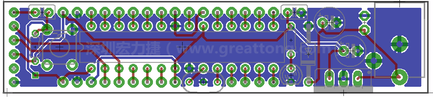 以上就是布線的所有步驟了。接下來就只剩下絲印（silk-screen）、建立Gerber檔跟drill檔和送去印刷電路板廠制作的步驟。