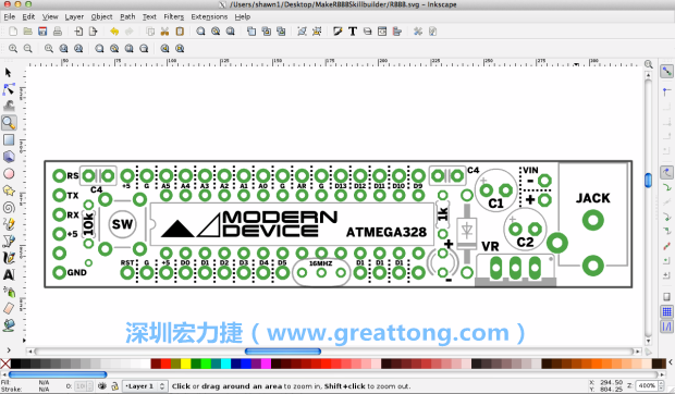 既然你有一個(gè)以電路板為背景的清晰影像了，使用向量工具將要絲印的圖像畫在上面吧，下面有一個(gè)例子。