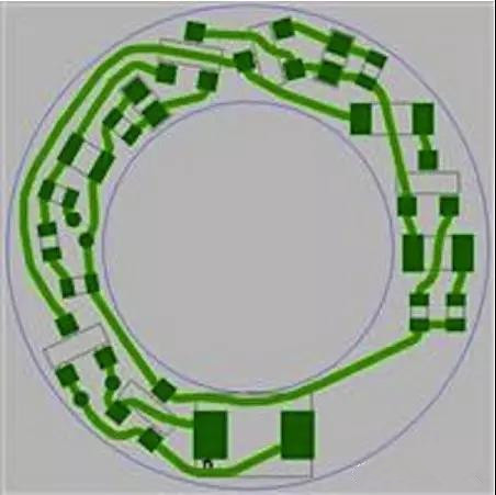 圖6：PCB布線例子：(a)拓?fù)涫阶詣?dòng)布線器(完成了100%導(dǎo)線的布線)；